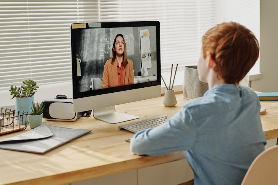 Remote worker engaged in productive video conference with AI meeting assistant