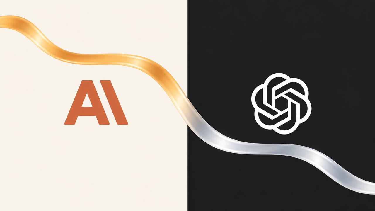 Anthropic and OpenAI logos side by side, illustrating the same-day Opus 5.5 and GPT-6 Sol and Luna launches